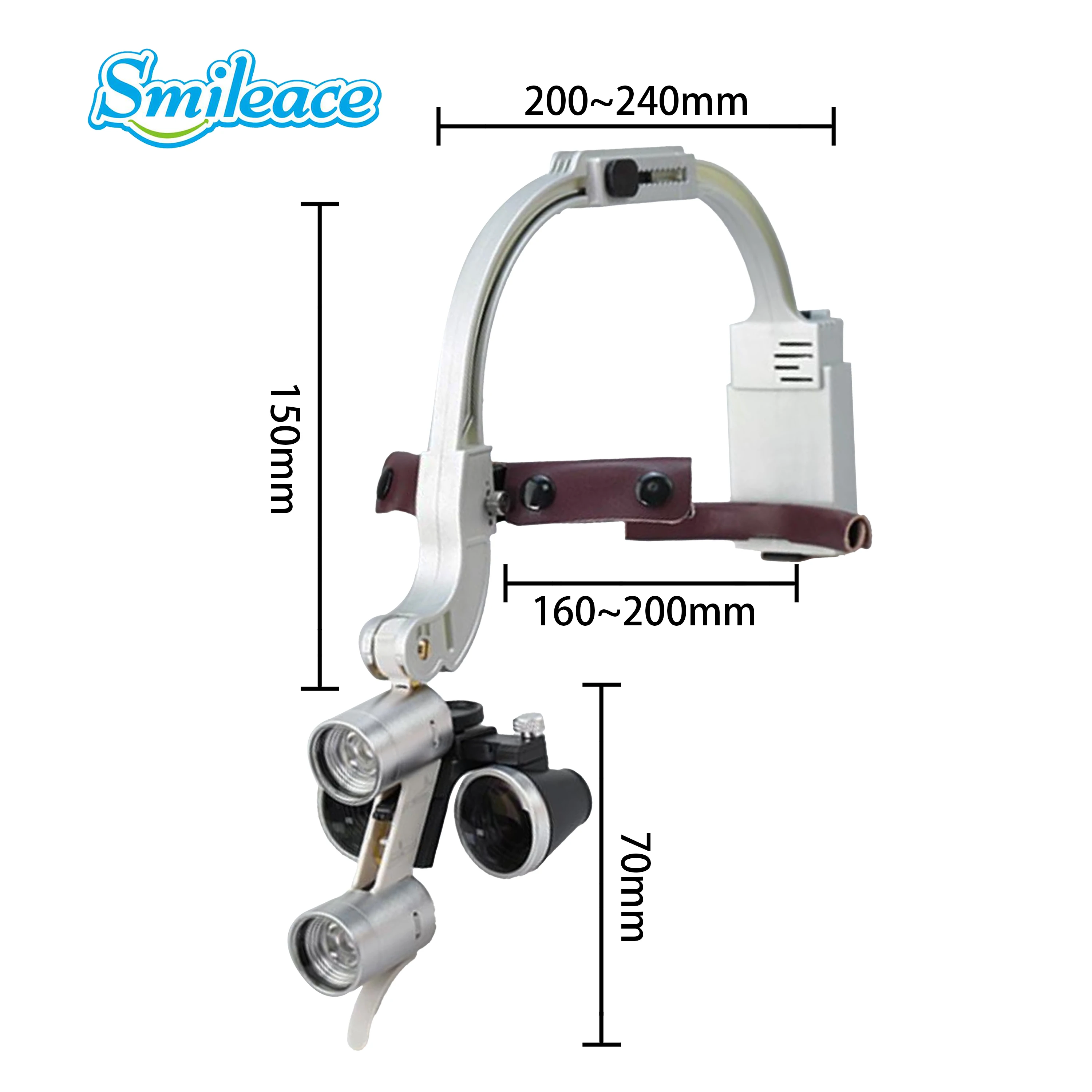 Colorful Binocular Dental Loupe Magnification 2.5X 3.5X with LED Light Surgical Headlight for Dentist Medical Lamp view 4