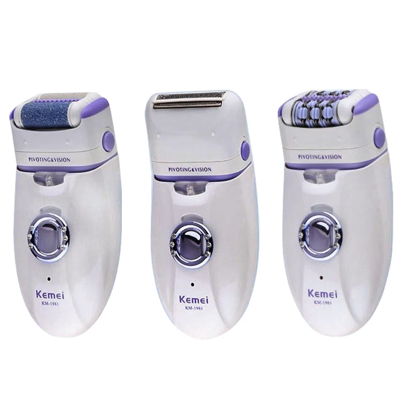 

KM-1981 Women Epilator Electric Female Face Hair Removal Lady Shaver Bikini Trimmer Body Depilatory Leg Rechargeable Depilation