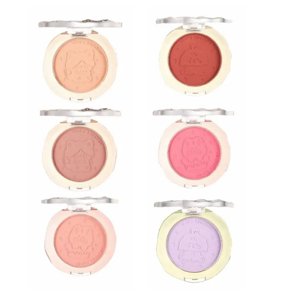 Maquiagem facial boneca fofa paleta de blush de longa duração fosco névoa facial blush portátil creme misturável blush cosméticos diários