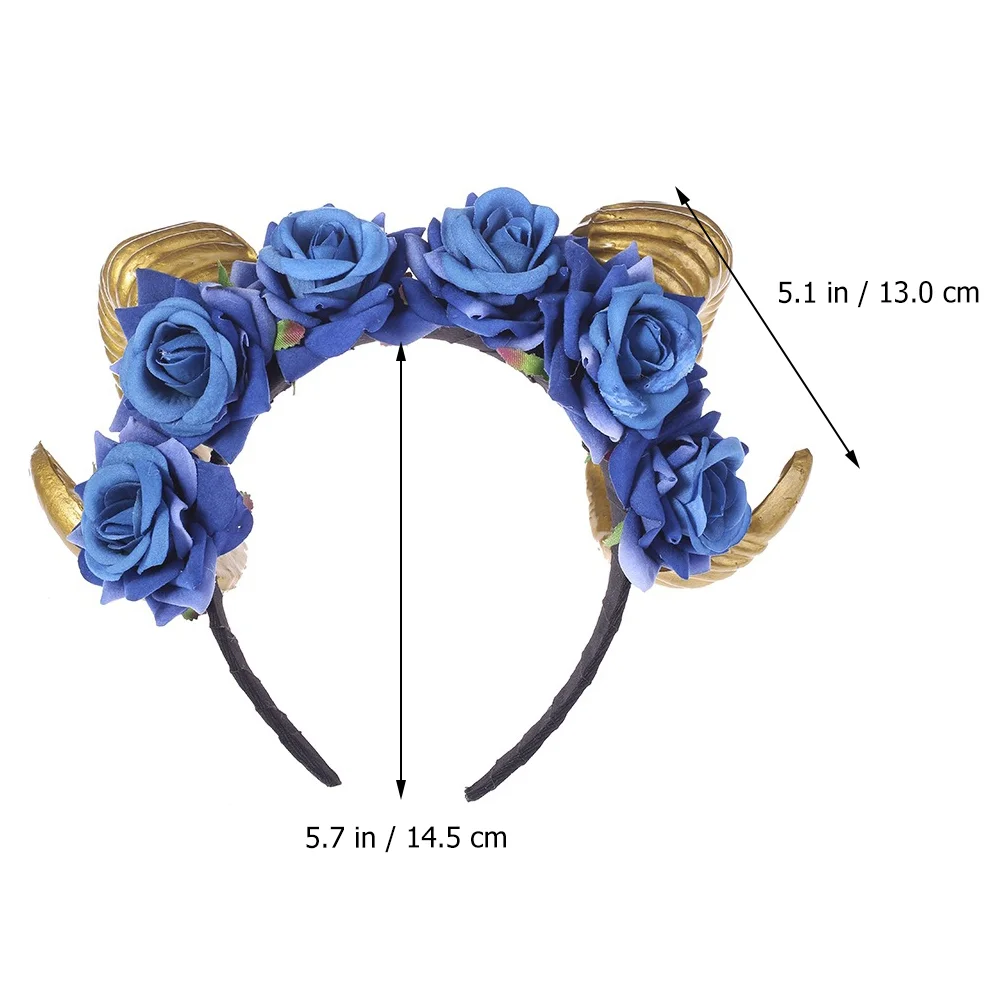 Simulation Horn Headband Rose Fashion Hair Halloween Headdress Hoop Accessories Gothic Animal