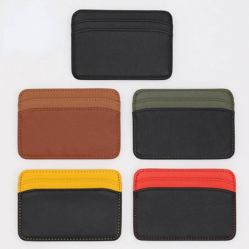 Leather Card Holder Credit Card Holder Bus Card Holder Fashion Stitched Leather Card Holder Men Wholesale Card Holder Wallet