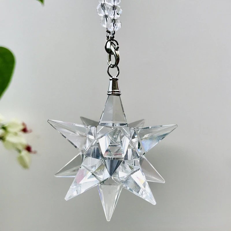 Meteor Hammer Crystal Car Pendant Hanging Car Interior Decor Suncatcher specchietto retrovisore sospensione accessori Auto gioielli regalo