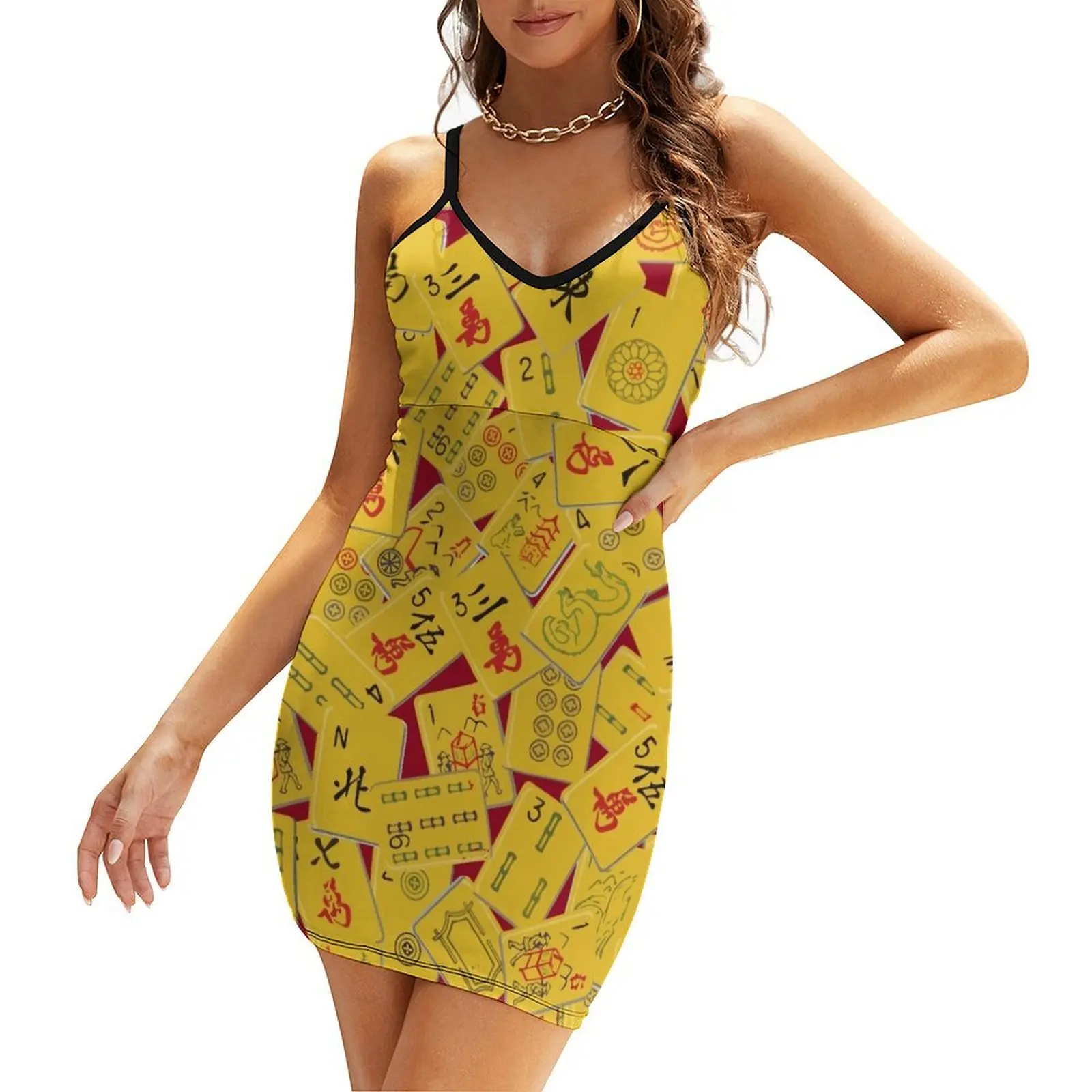 

Mahjongg Mess Sling Dress bandage dress Women dresses summer summer dress for women 2025 Women's clothing