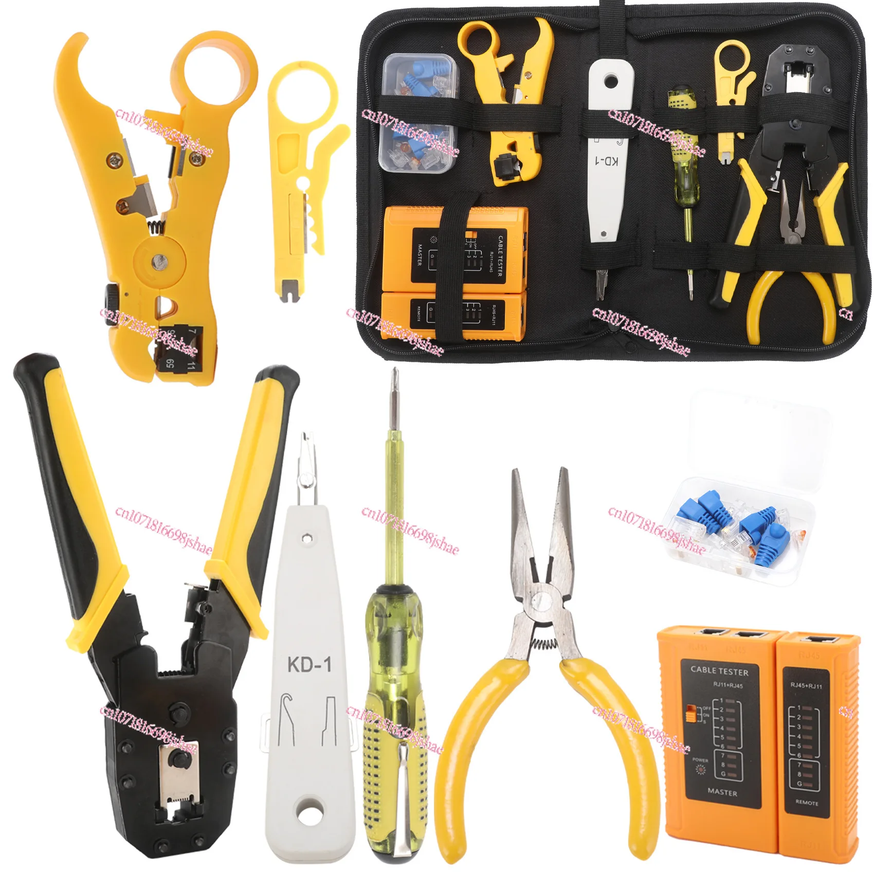 Kit Category 6 Network Clamp Set CAT6 Network Clamp 8P6P Network Cable Crimping Tool Crystal Head Crimping Clamp