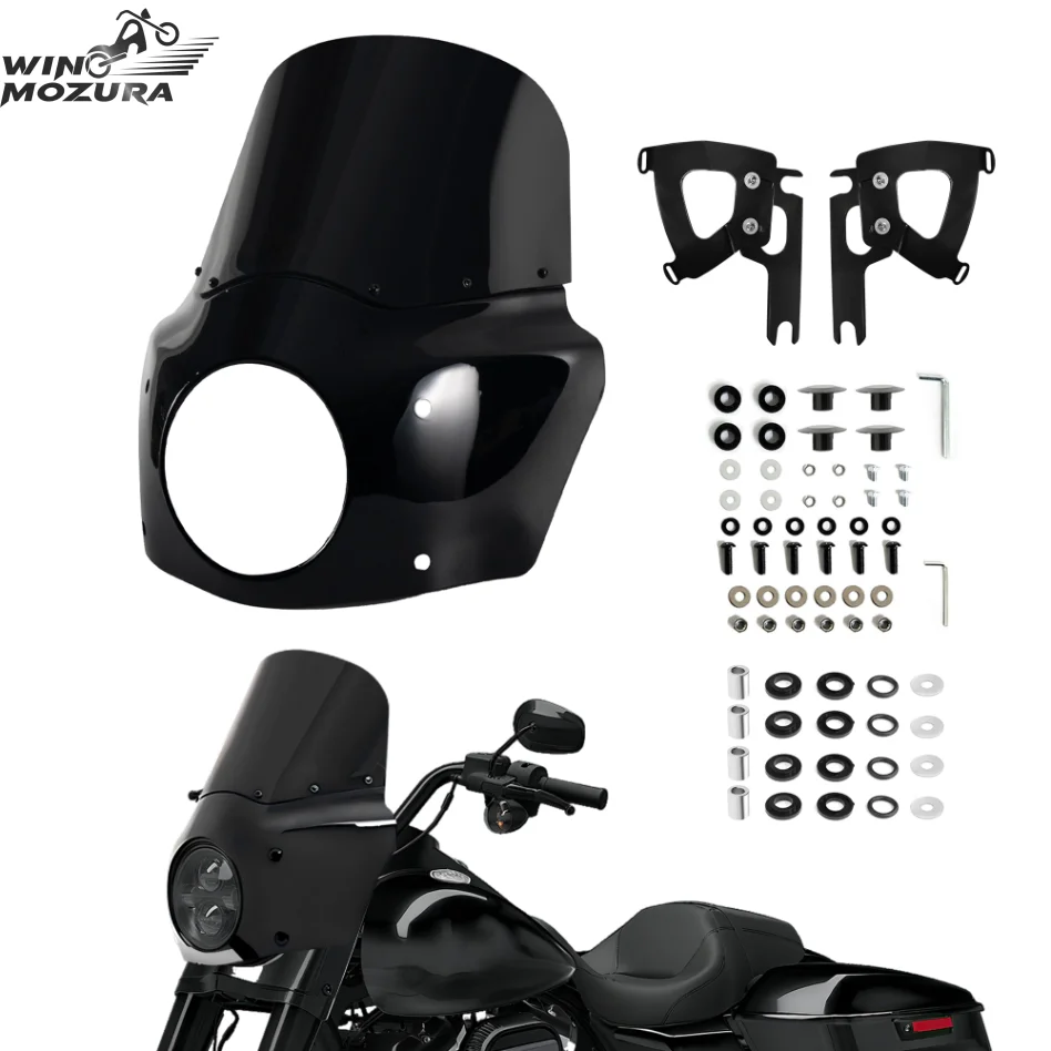 11 "Parabrezza Road King Carena Fit 7" Faro Per Harley Touring Road King FLHR 1994-2023 Road King Special FLHRXS 2017-2025