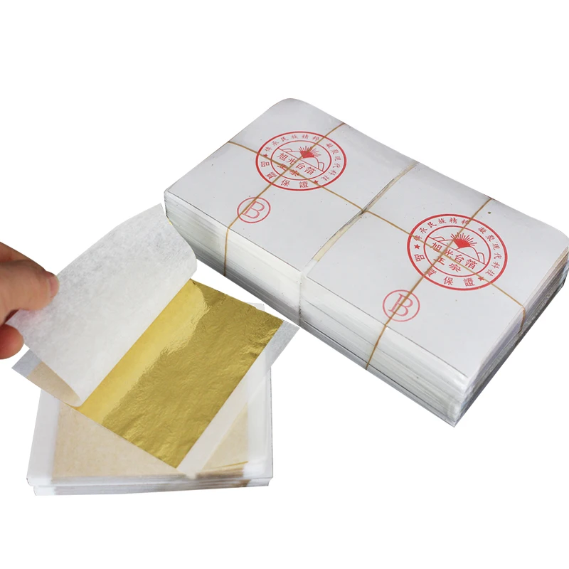 1000Pcs Imitation Gold Silver Aolly Foil Paper Leaf Sheet Gilding DIY Art Crafts Paper Birthday Party Wedding Cake Home Decors