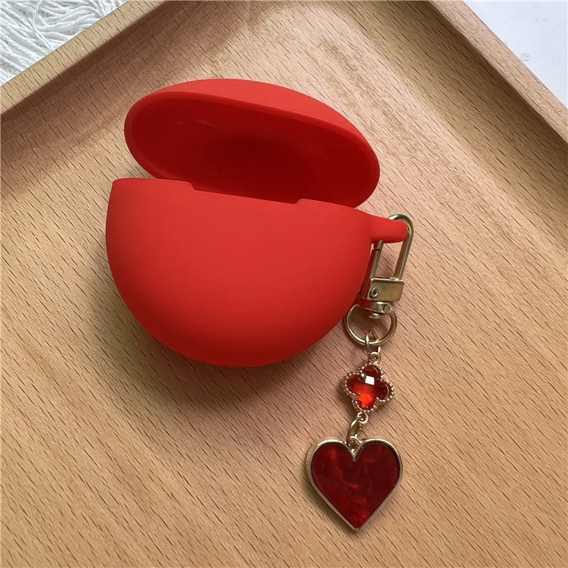 Cute Silicone Earphone Case With Key Chain For OPPO Enco Air 2i/BUDS 2 Wireless Bluetooth Headphone Protective Cover