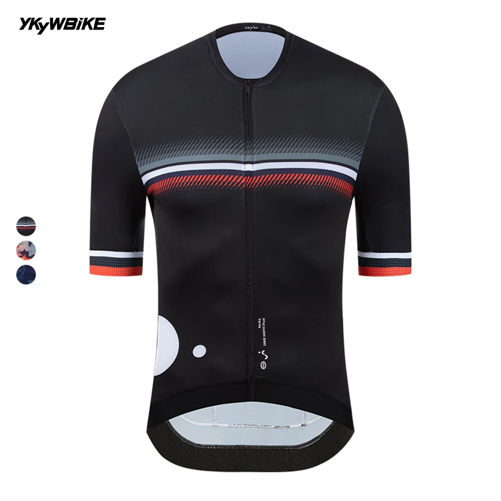 YKYWBIKE Men's Colorful Cycling Jersey Fashionable Race Level Road Bike Short Sleeve Shirt Bicycle Jersey MTB Cycling Clothing