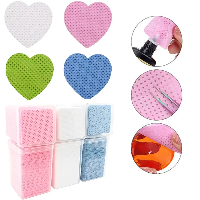 200PCS/Box Eyelash Glue Remover Cotton Wipes Prevent Clogging Clean Lint-Free Paper Pad Lashes Extension Glue Makeup Tools