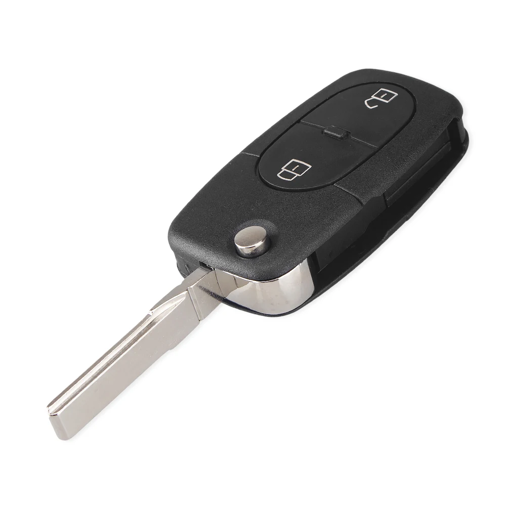 KEYYOU 2 +1 Panic Folding Flip Remote Key Shell Fit For Audi A3 A4 S4 Uncut Blade Fob Case Cover 3 Buttons