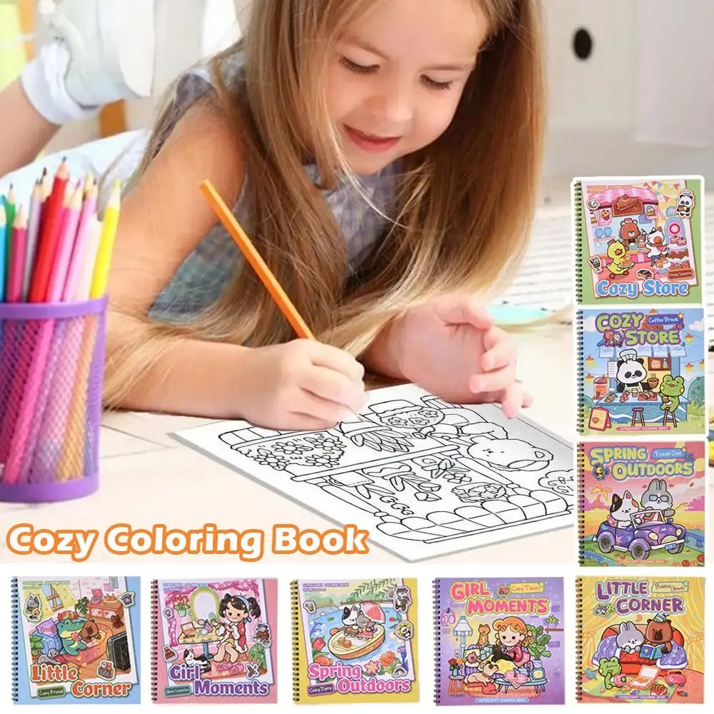 

Cute Relaxation Gift Coloring Book Educational In Cozy Moments Graffiti Painting Book Doodles Book Adults and Teens