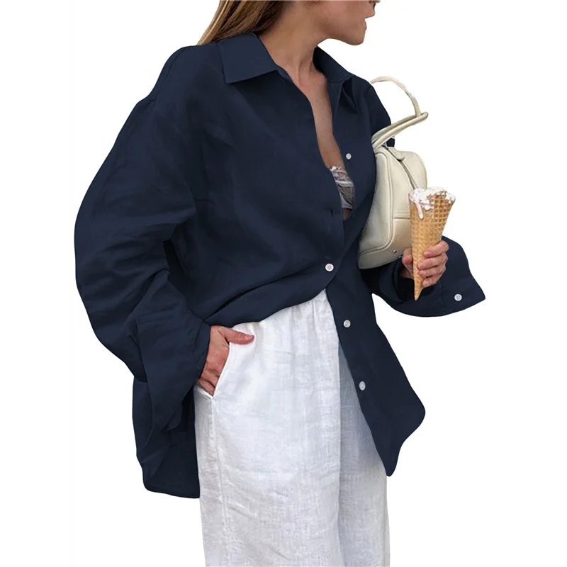 

ABRT-Womens 100% Cotton Button Down Shirt
