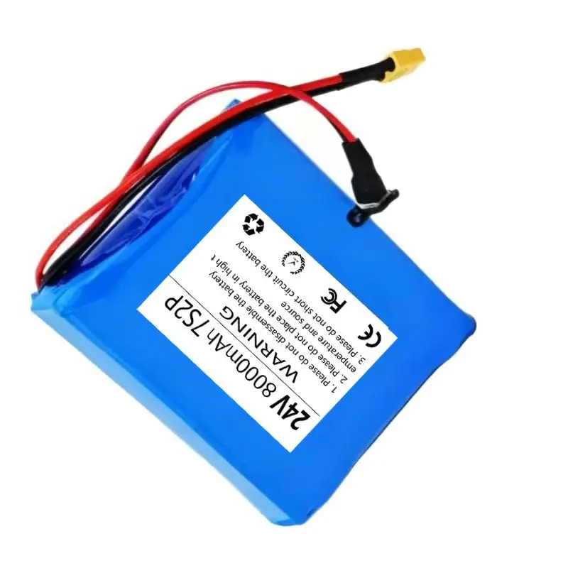 

Rechargeable 24V 8Ah 18650 Lithium Battery 7S2P With BMS For Electric Self-Propelled Device Power Supply.