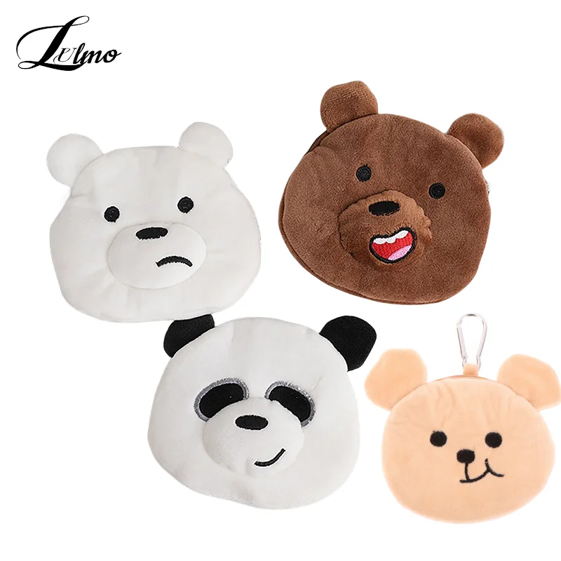 Cute Panda Bear Wallet Coin Purse Key Chain Cute Plush Rabbit Cartoon Cosplay Purse For Women Bag Accessories