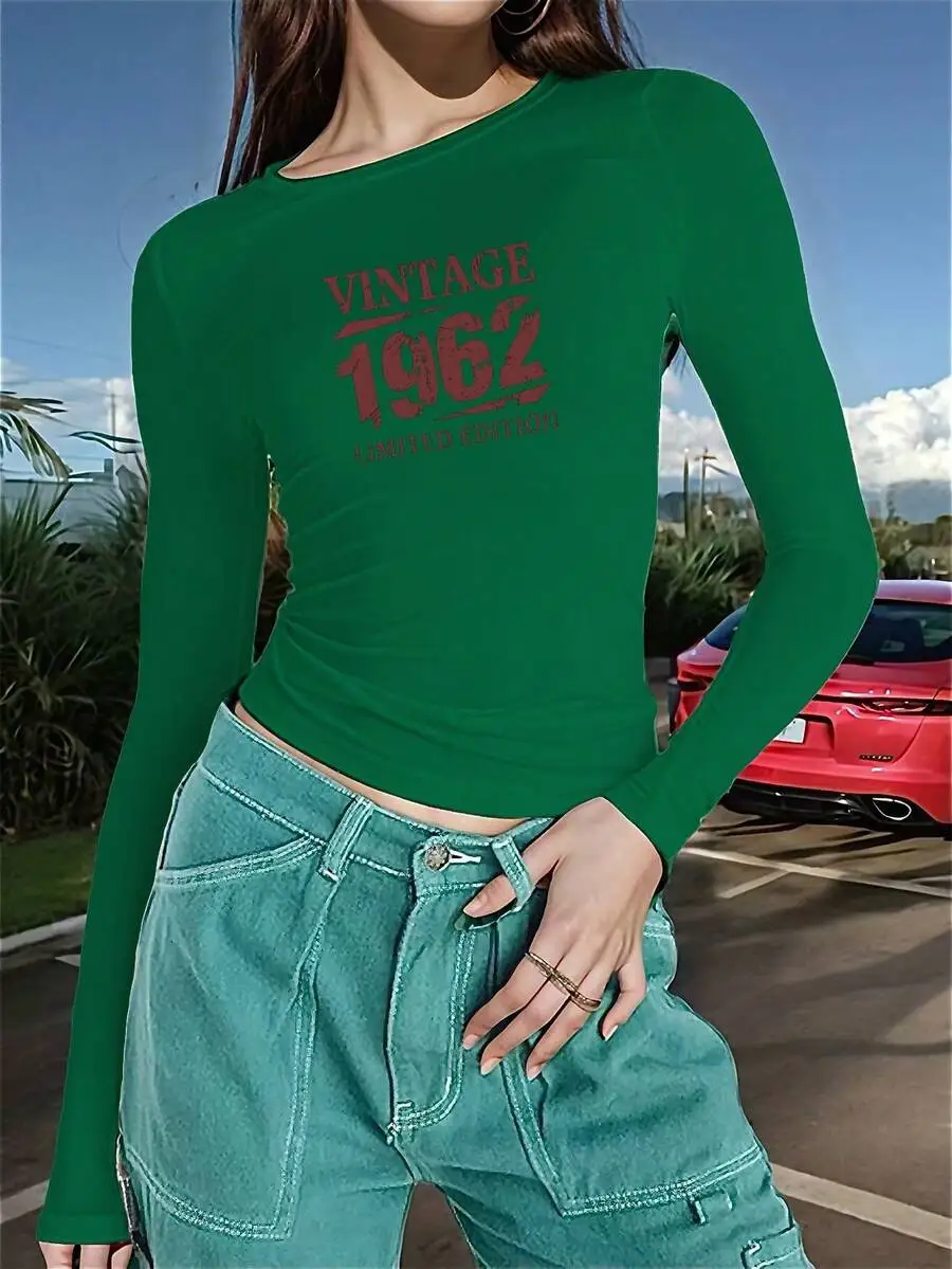 

Vintage 1962 Limited Edition Womens Long Sleeve Crop Top