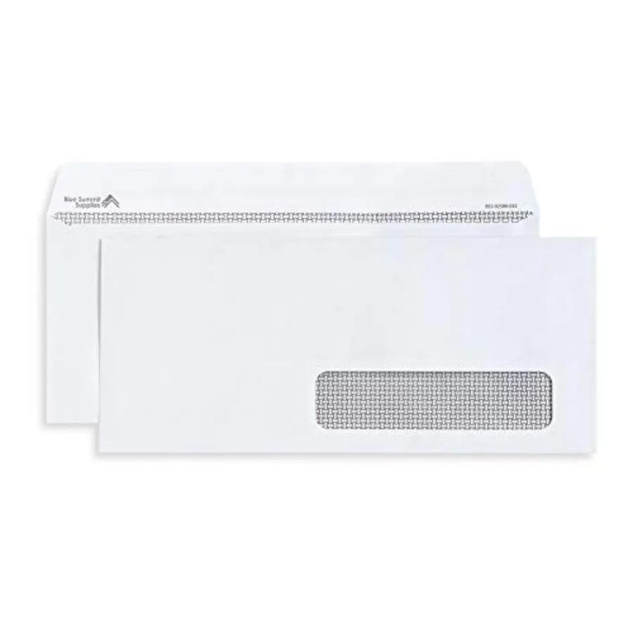 

500 Self Seal Number 10 Single Right Window Envelopes - Security Lining - Designed for Secure Mailing of Invoices Documents and