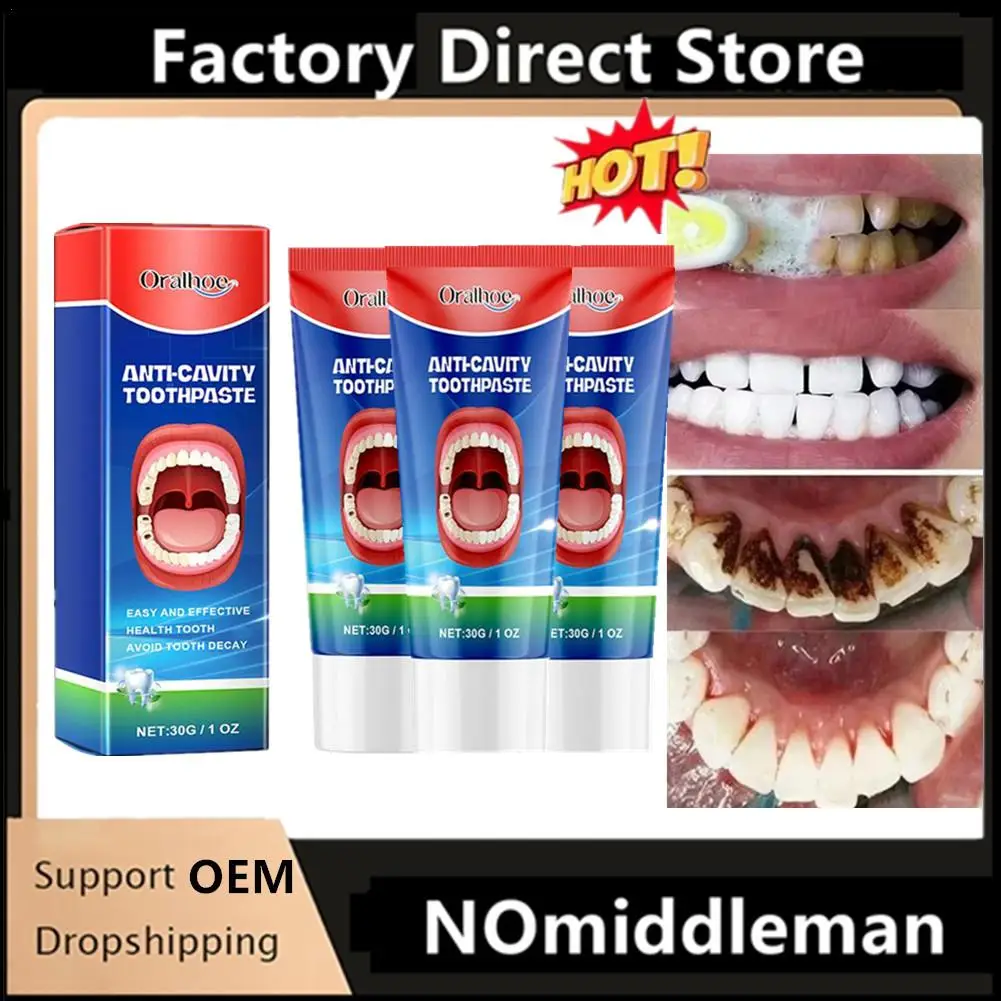 

3Pcs Anti Decay Toothpaste Dental Caries Repair Cream Decay Protect Teeth Remove Plaque Toothache Relieve Periodontitis Protect