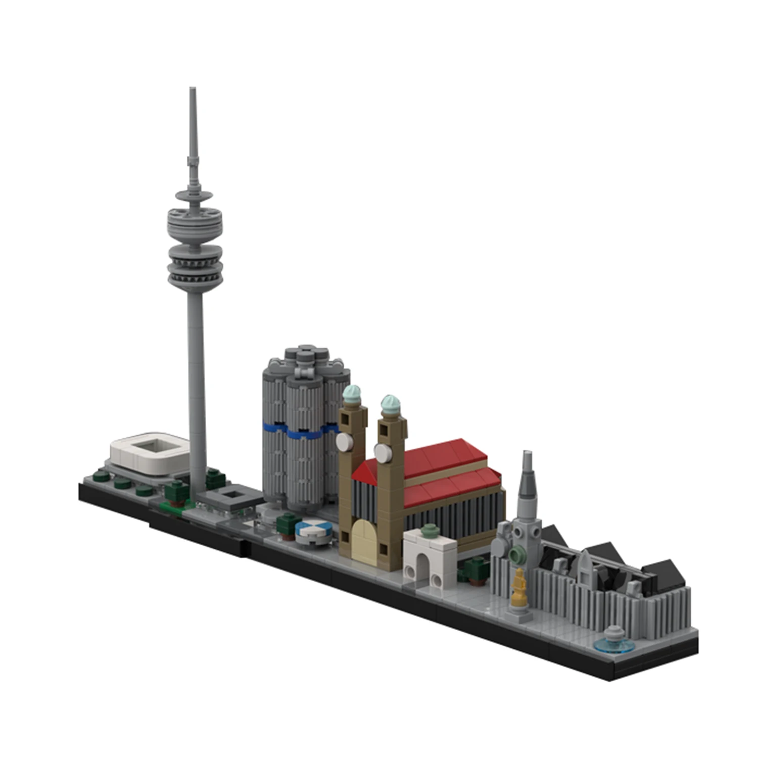 

MOC City Architecture Skyline Германия Дублин Мюнхен Дом Street View Строительные блоки Skylines Игрушки Образовательные кирпичи Рождественский подарок