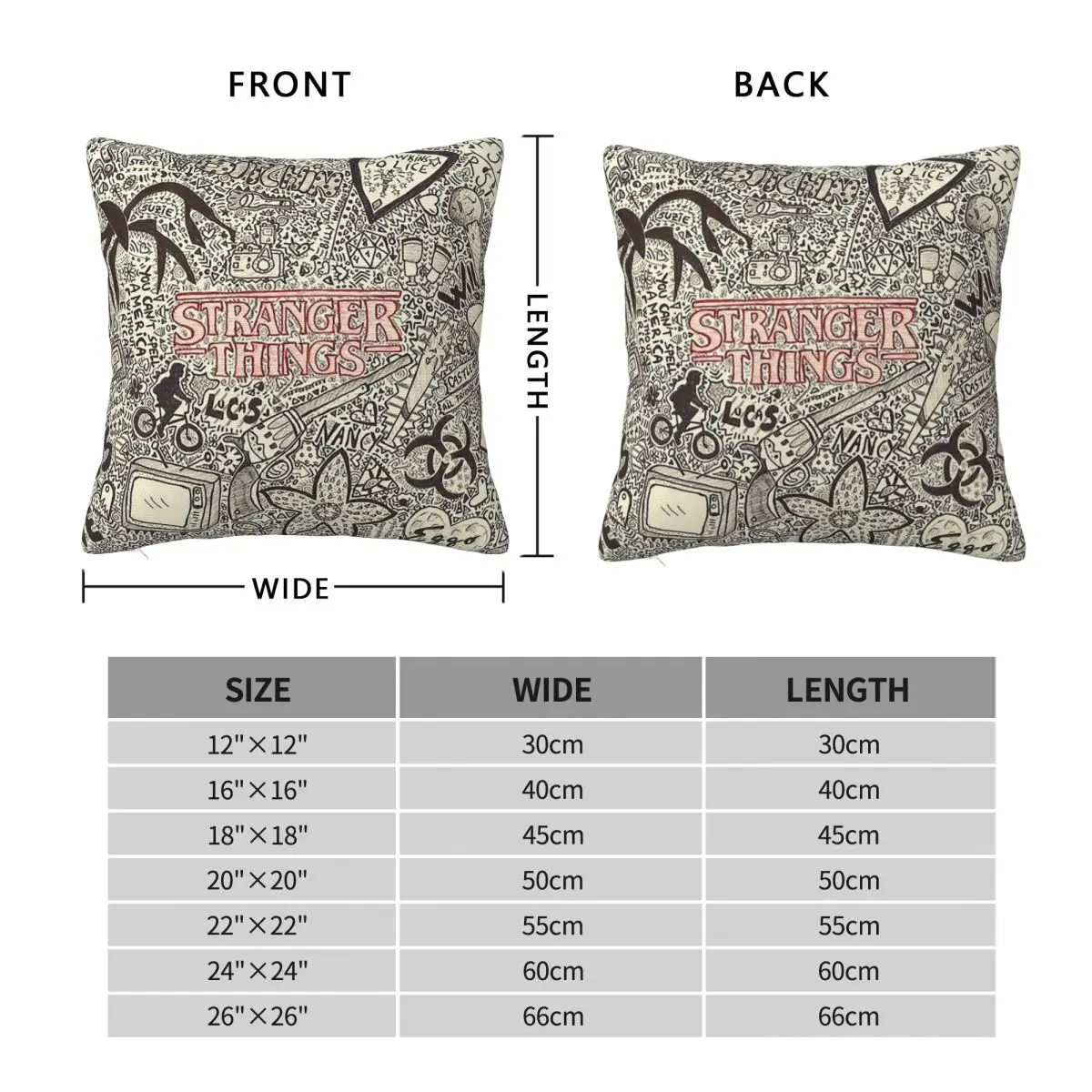 Stranger Things Pillowcase Polyester Cushion Comfort Throw Pillow Sofa Decorative Cushions Used for Home Bedroom Living Room