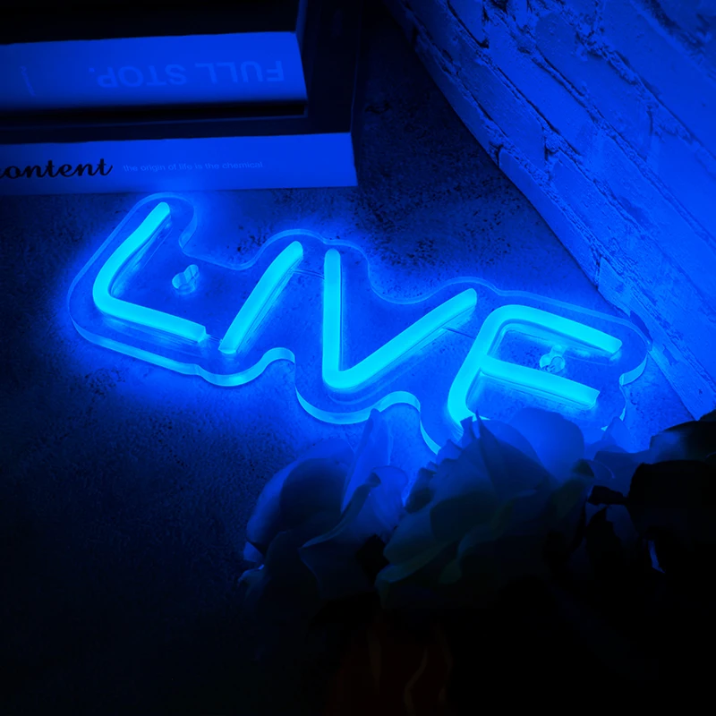 Live On Air Neon Borden Voor Muur Decor Neon Licht Usb Aangedreven Led Borden Voor Live On Air Slaapkamer Decor