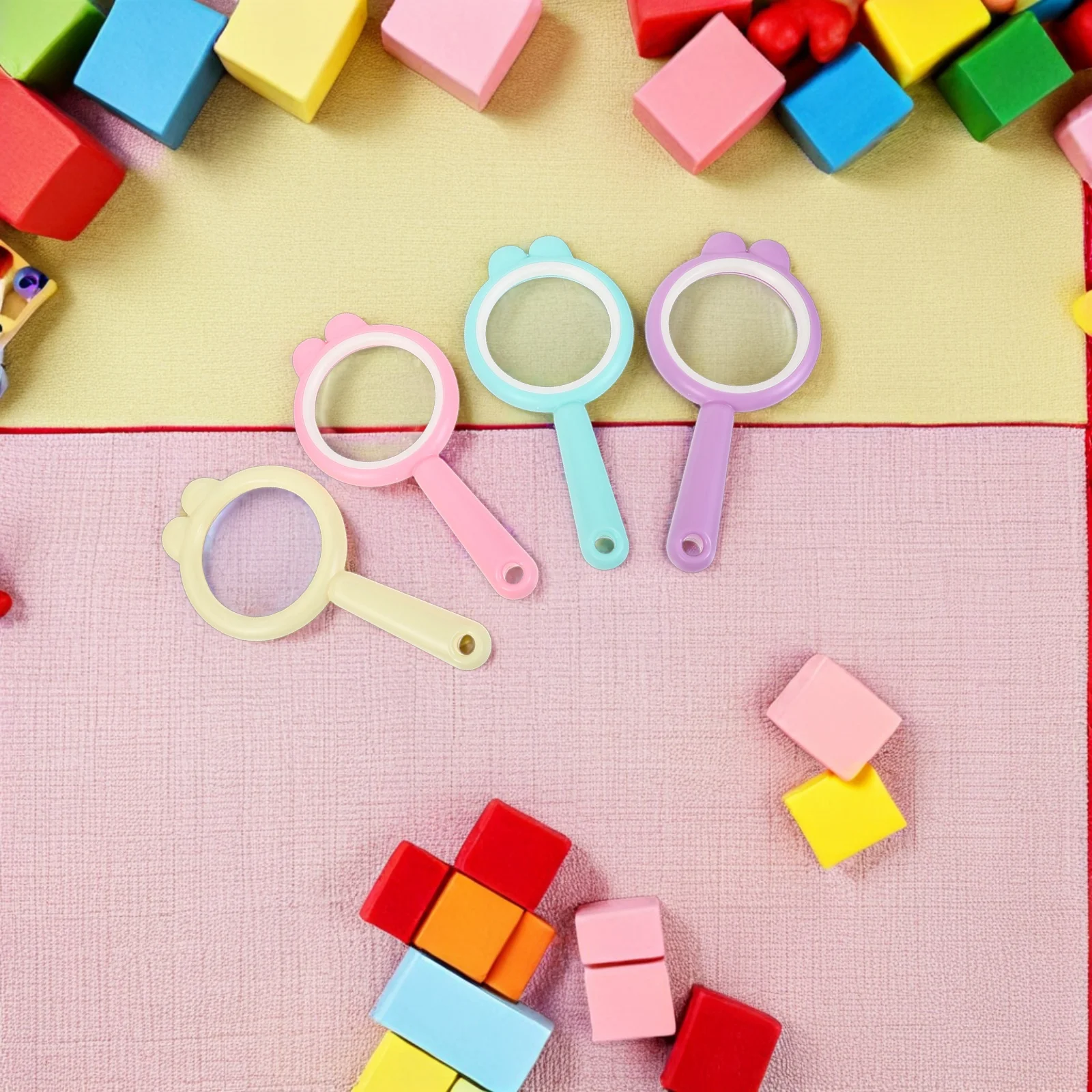 4pcs Handheld Magnifier Kids: Mini Plastic Magnifying Glass For Outdoor Exploration Science Class Learning Tool Classroom