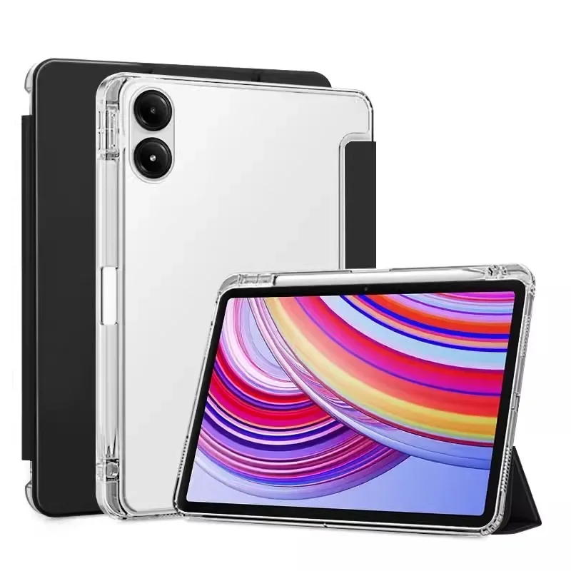 جديد لـ Redmi Pad Pro حافظة 12.1 بوصة مغناطيسية ذكية مع غطاء حامل قلم رصاص لهاتف Redmi Pad Pro Poco Pad 12.1 2024 حافظة كمبيوتر لوحي