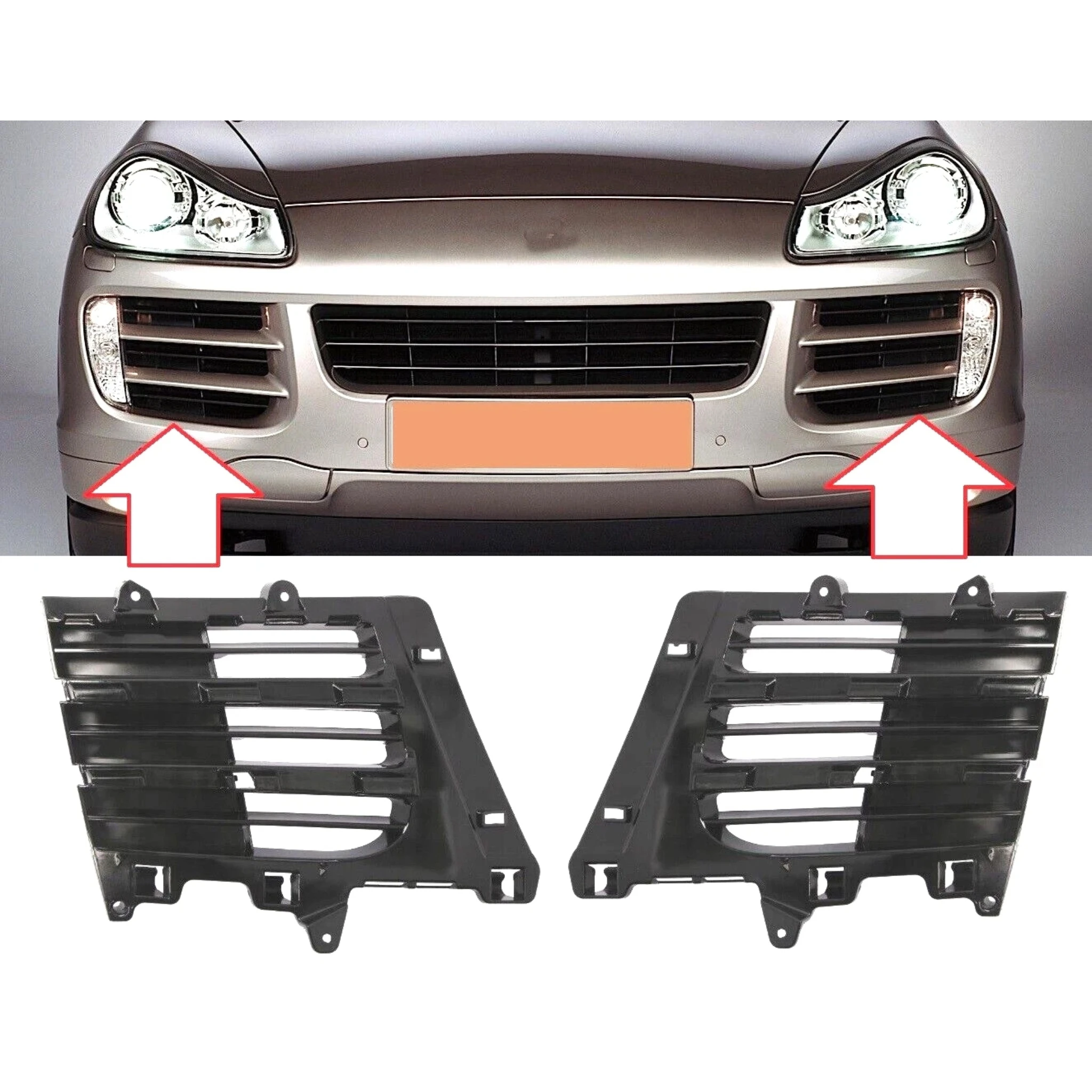 

Front Bumper Outer Cover Grille Vent Grill Fit For Porsche Cayenne 957 2007 2008 2009 2010 95550568110 95550568210