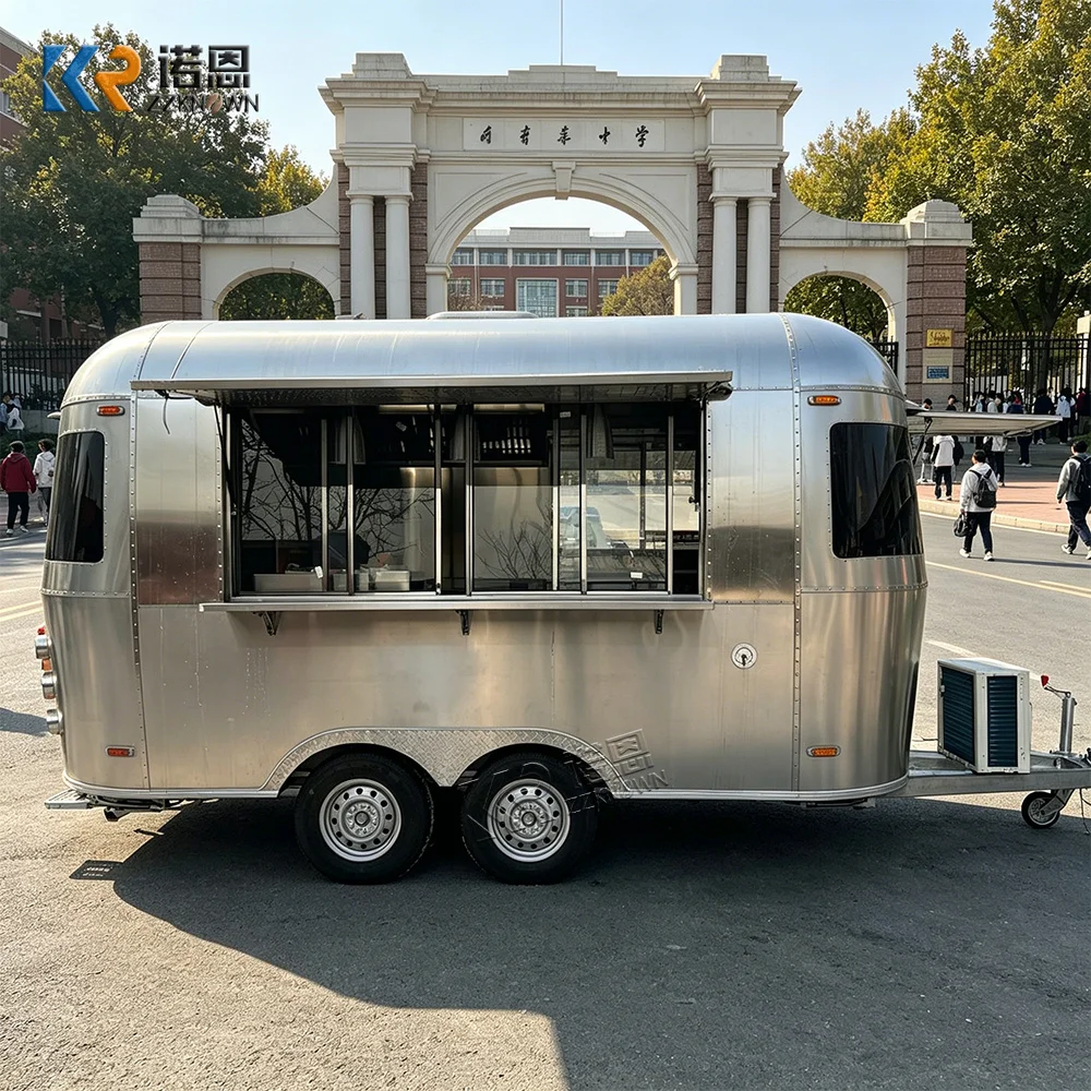 Practical Mobile Food Cart Street Concession Trailer Ice Cream Cart Customized Catering Food Truck with Mobile Kitchen System