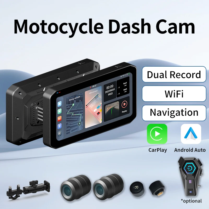 Portable Waterproof Motorcycle Wireless Carplay Android Car 6.25 