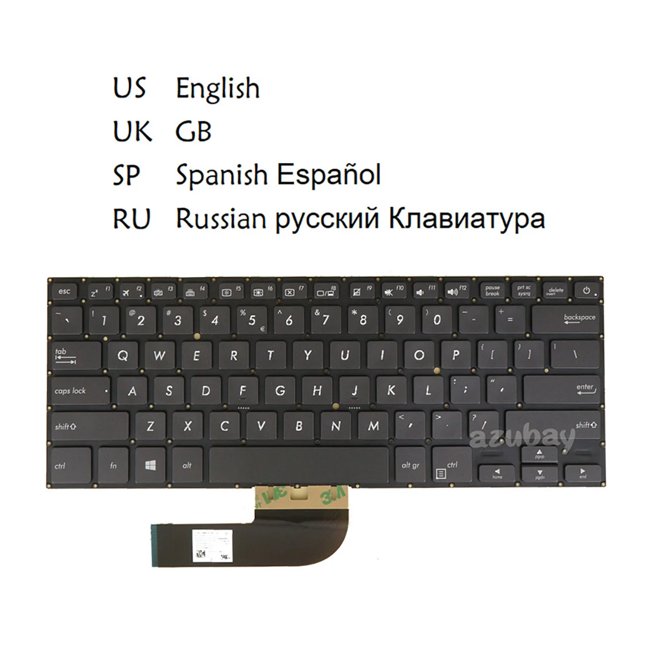 

Американская британская русско-испанская клавиатура для Asus ASUSPRO B9440FA NSK-WM2BU, 9Z.NDABU.11D, 0KNX0-F620UI00 0KN1-1B1UI13 0KN1-1B1SP33