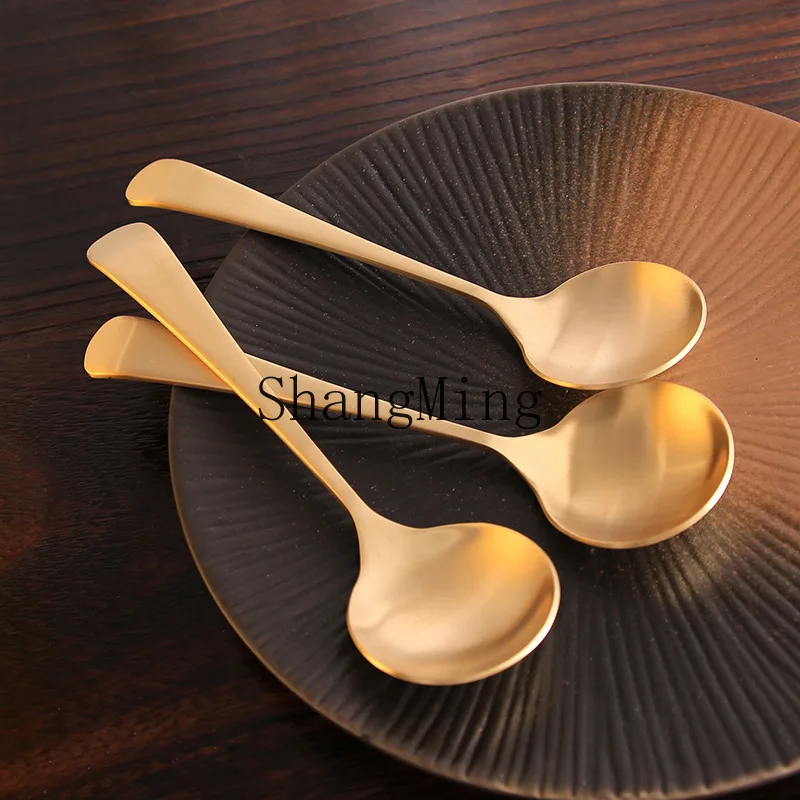 

CL copper pure copper household eating adult pure handmade creative cute high value thickened spoon round