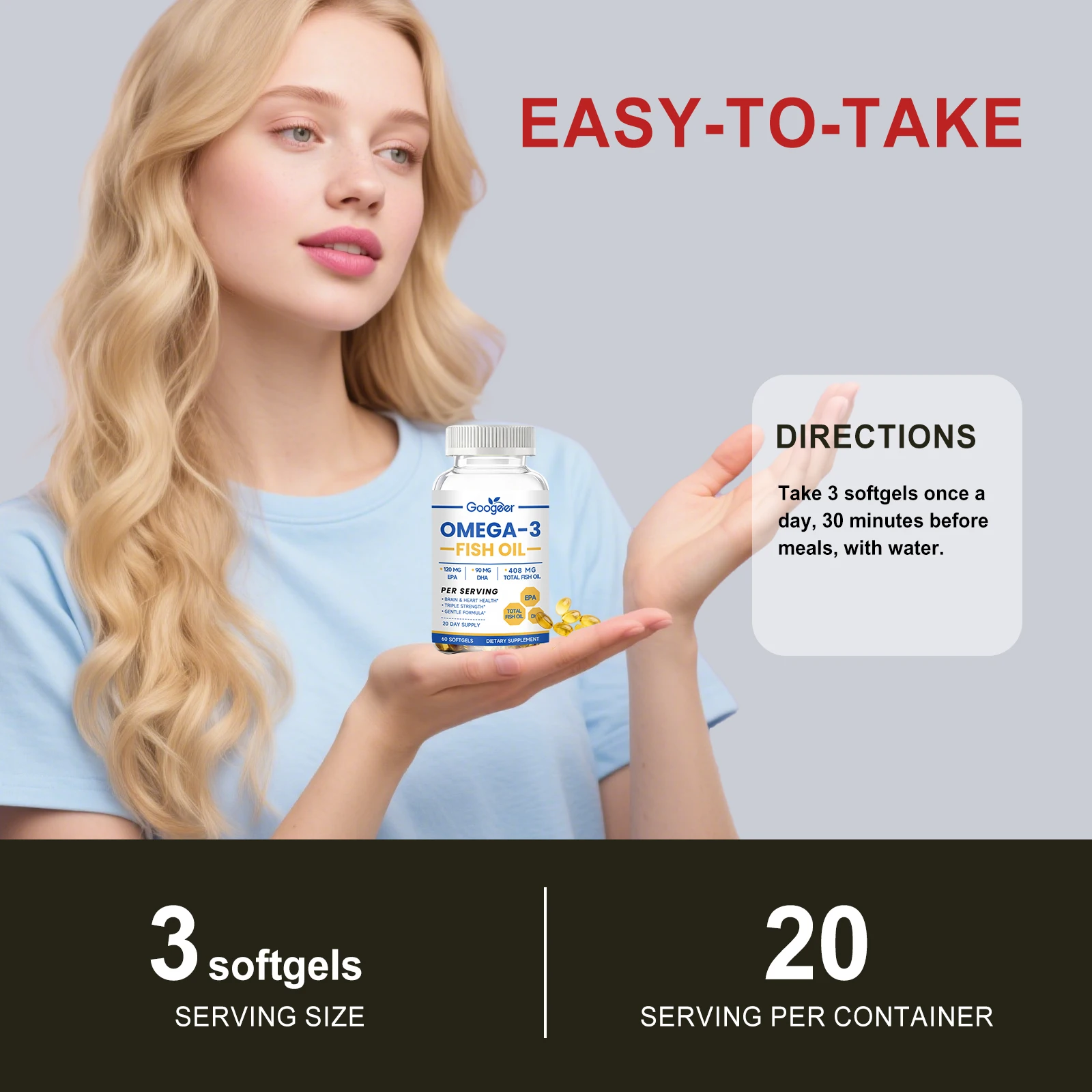 Fish Oil Softgels, Daily Energ - Omega 3 Fish Oil recension och pris