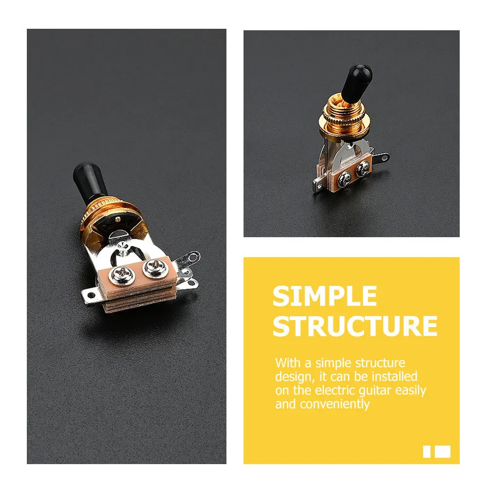 

Metal Guitar Pickup Toggle Golden Switch Easy Turn Control Accessory for Guitarists Outdoor Use Pickup Selector for Guitar