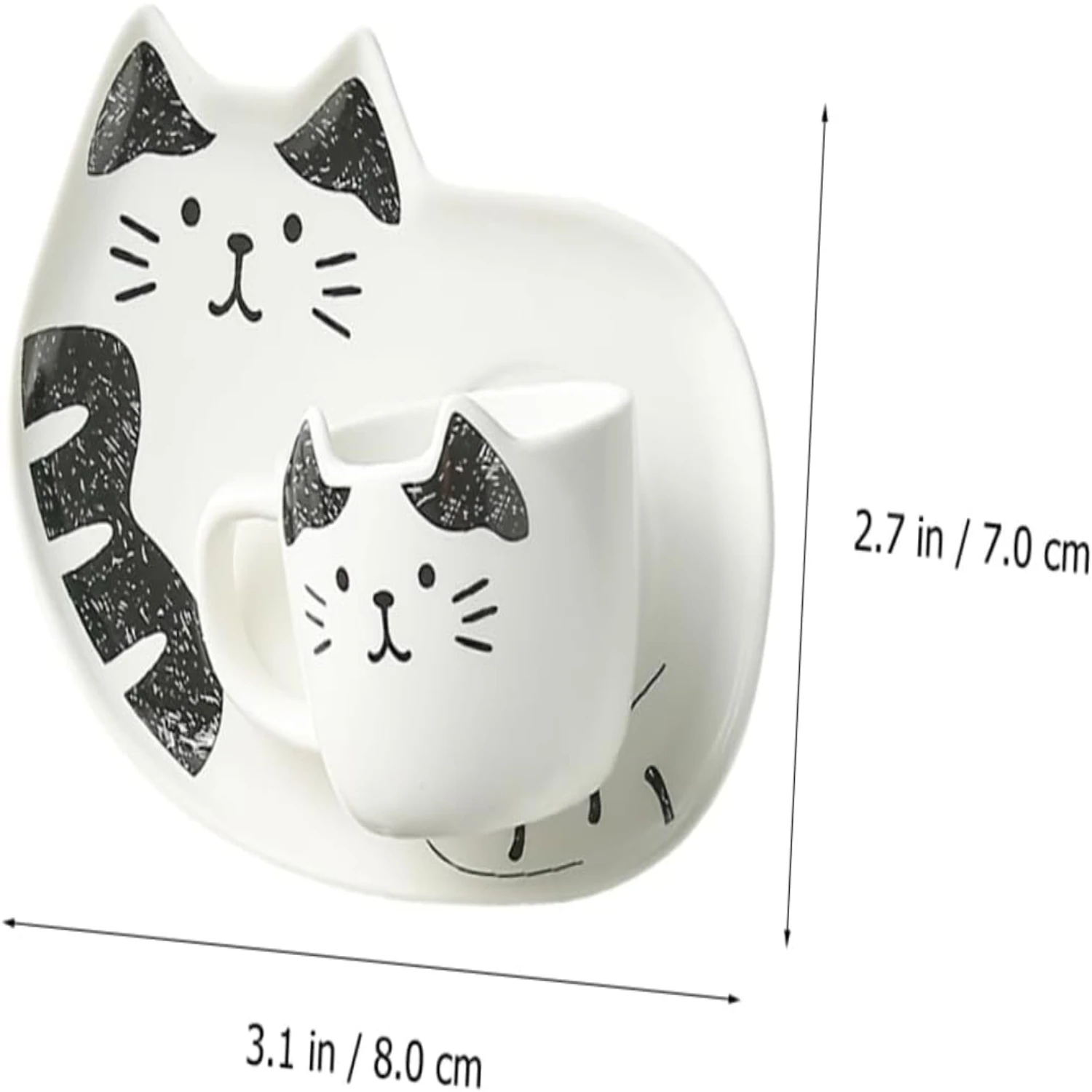 Adorable and Elegant Black Ceramic Cat-Themed Tea Cups and Saucers Set for Cat Lovers and Tea Enthusiasts. Includes Espresso and image 6