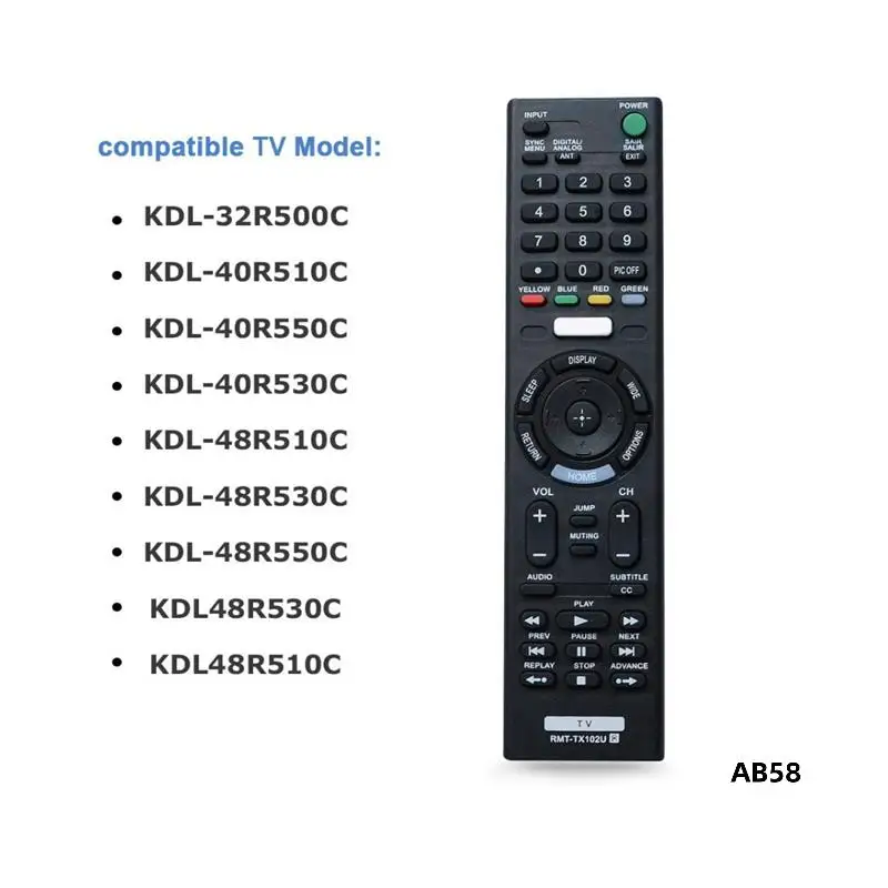 2X Smart TV Fernbedienung Für Sony Rmt-Tx102u Für Rmt-Tx100d Rmt-Tx101j Rmt-Tx101d Rmt-Tx100e Rmt-Tx101e Rmt-Tx200
