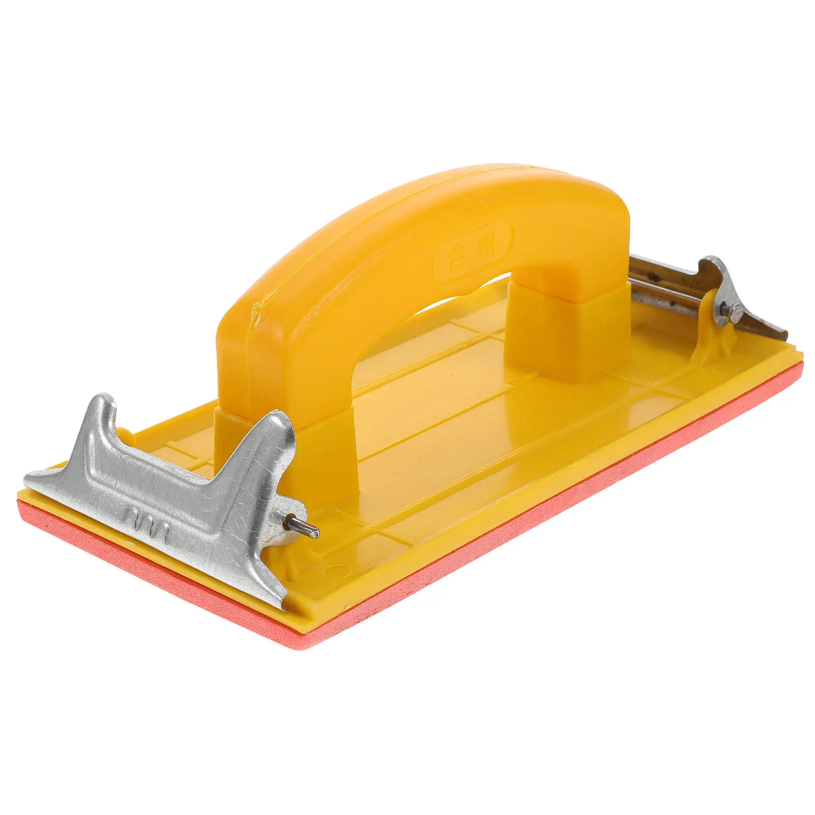 Lightweight Ergonomic Sandpaper Holder with Rubber Handle and Metal Clips for Drywall Wood Metal Sanding Polishing Grinding Tool