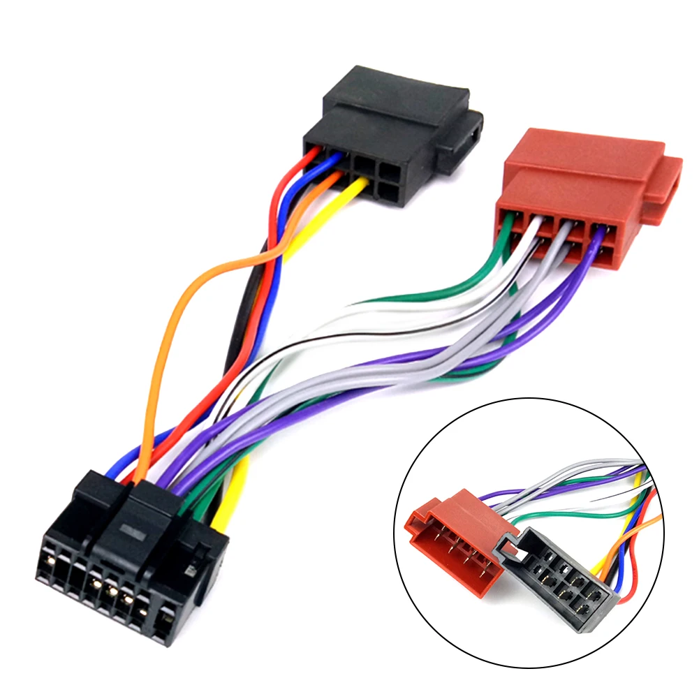 16pin Radio Wiring Harness Easy Installation Reliable Performance Direct Installation Practical Use ABS Material
