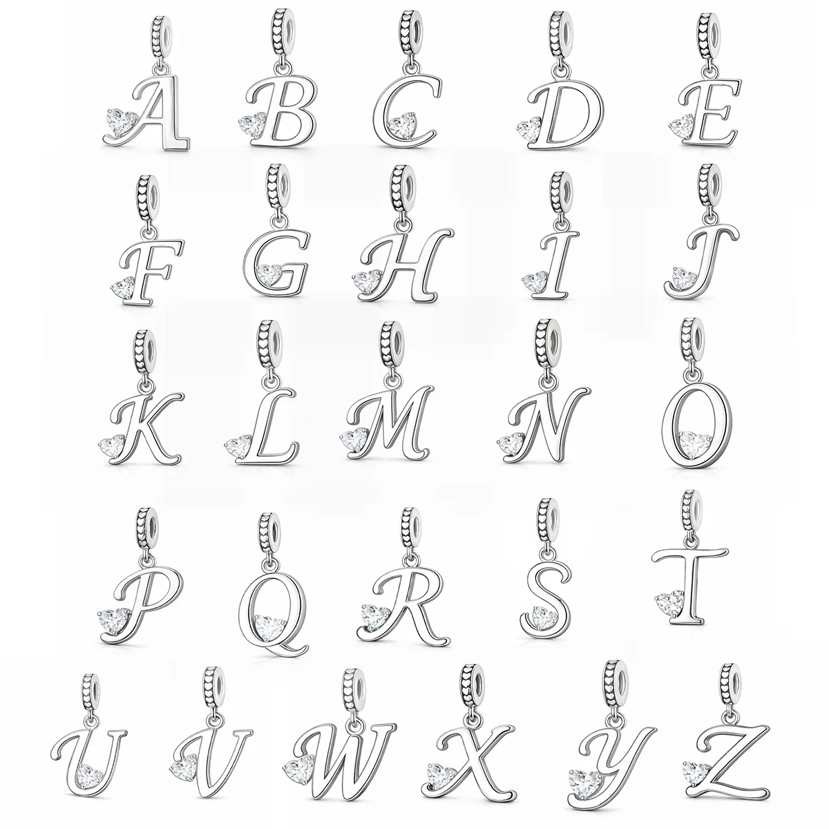 Fit Pandora2026 Original Design A-Z 26 Letter Bead Pendant, DIY Name Bracelet Jewelry Gift, Eco friendly Copper Electric Bright 
