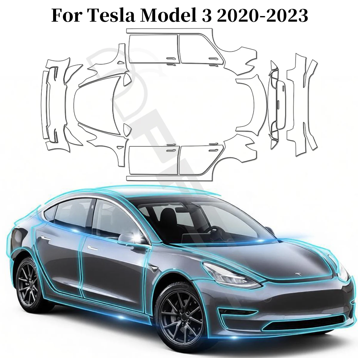 

PFCC For Tesla Model 3 2020-2023 Car Cover Paint Protection Film Clear PPF Cover Sunshade Film Premium Anti Scratch Invisible