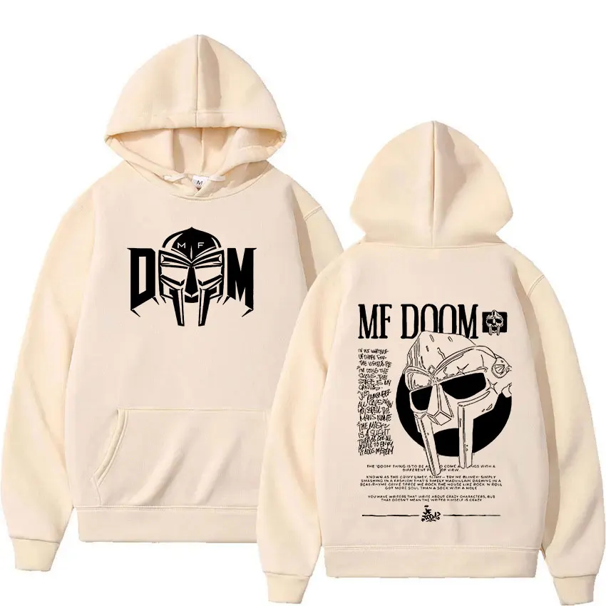 Rapper Mf Doom Music Album Hoodie Madvillain Metal Vintage Pullover Sweatshirt Men\'s Hip Hop Gothic Oversized Hoodies Streetwear