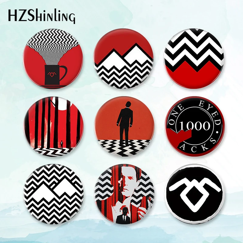 2023 New Twin Peaks Badge Brooch Movie Button Pin Backpack Decoration Pins Round Jewelry Women Gift