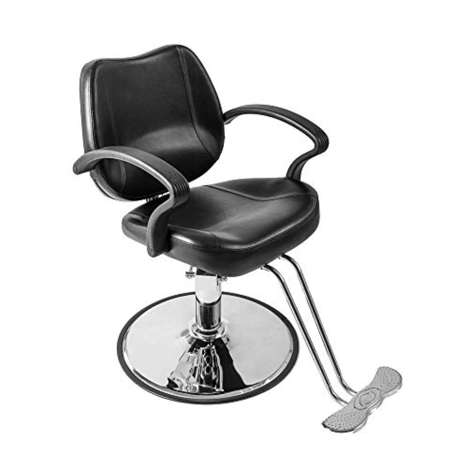 Beauty Salon Barber Chair for Men and Women Hair Stylists, Black | 6'' Adjustable Seat Height, 360 Degree Rolling