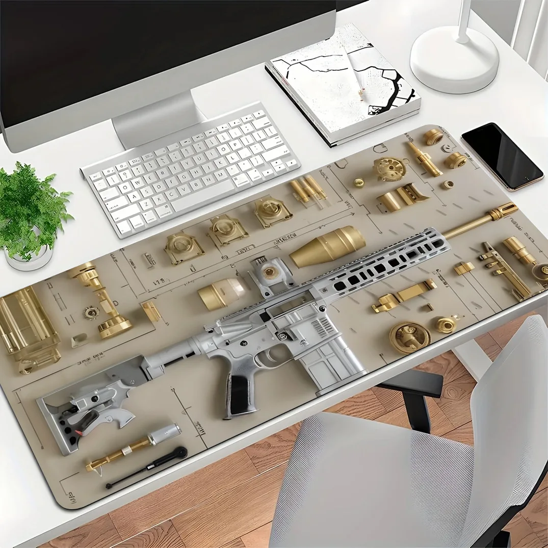 Game Table Mat Creative Desk Pad, Gun Disassembly Mouse Pad, M4 Large Computer, Office Extension Desk Pad, Home Decoration