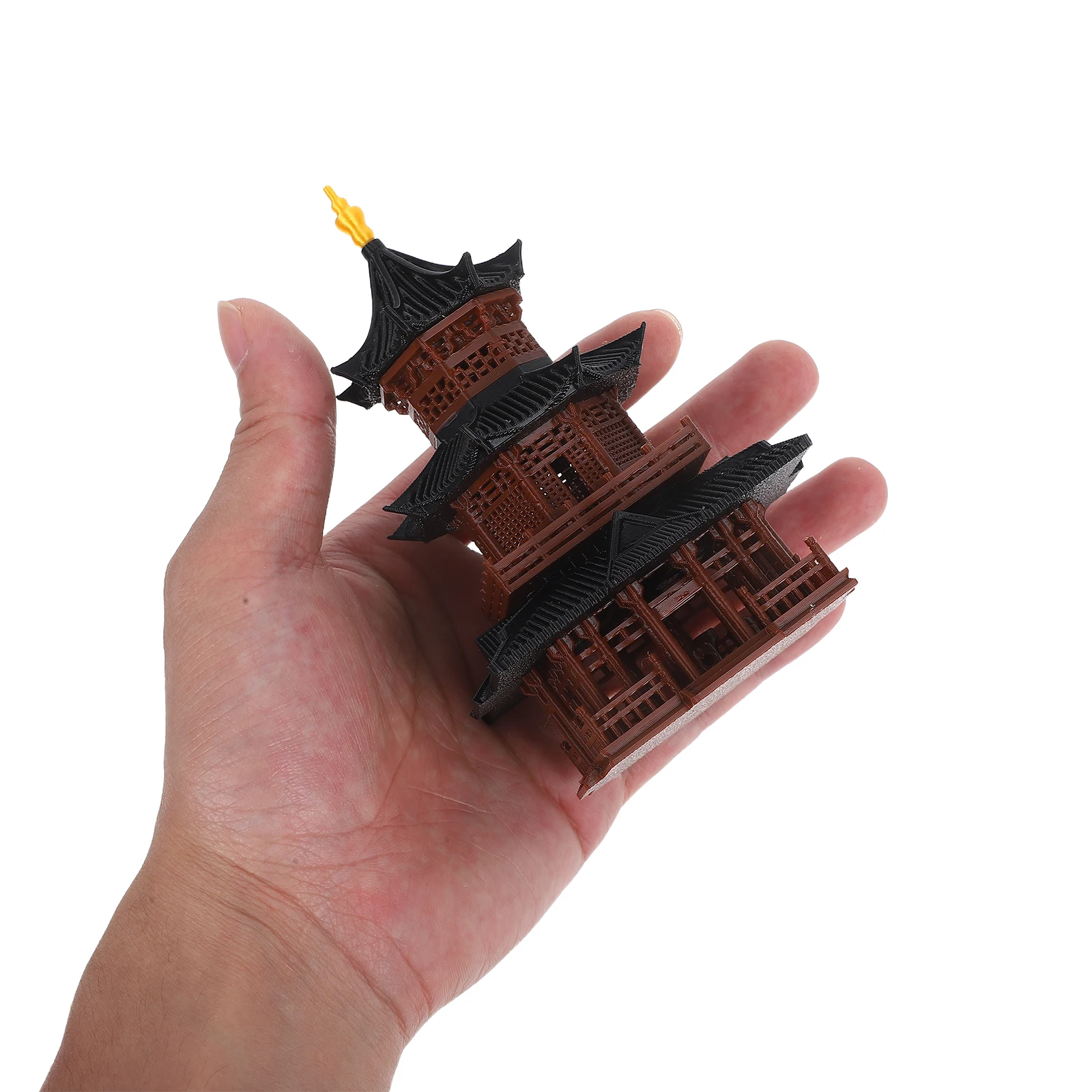 

Hexagon Pavilion Micro Landscape Ornament Moonlight House Aquarium Decoration Fish Tank Statue Miniature Building Kit