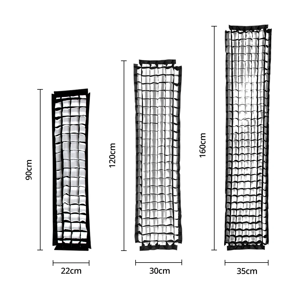 AMBITFUL Rectangle Strip Softbox Honeycomb Grid 22x90cm 30x120cm 35x160cm (Does Not Include Softbox)