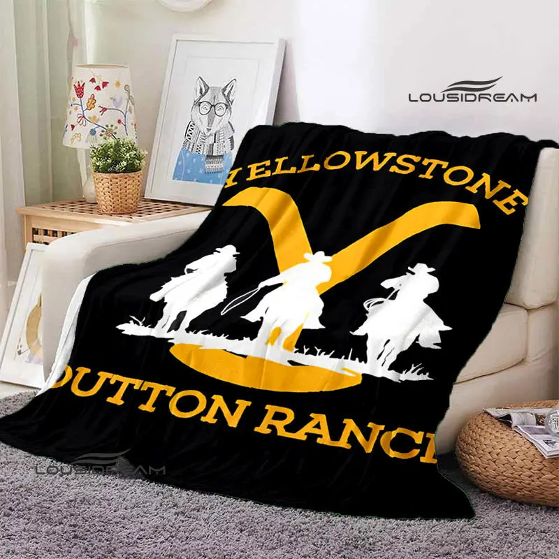 Movie Yellowstone Logo printed blanket picnic blanket thin blanket Flange blanket Home Travel Born Birthday Gift