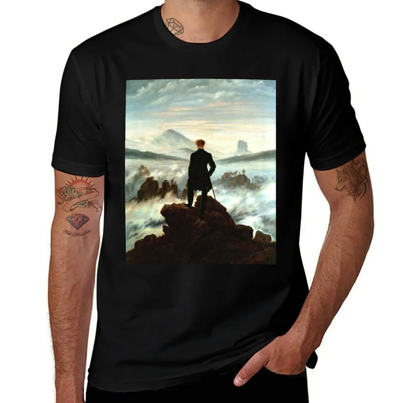 Caspar David Friedrich - Wanderer above the sea of fog T-Shirt Trend Art Print T-Shirt