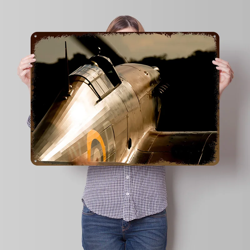 Veteran Ww2 Hawker Hurricane Tinplate Poster Customized Wall Art Retro Vintage Metal Signs for Fans Gaming Decoration Room House