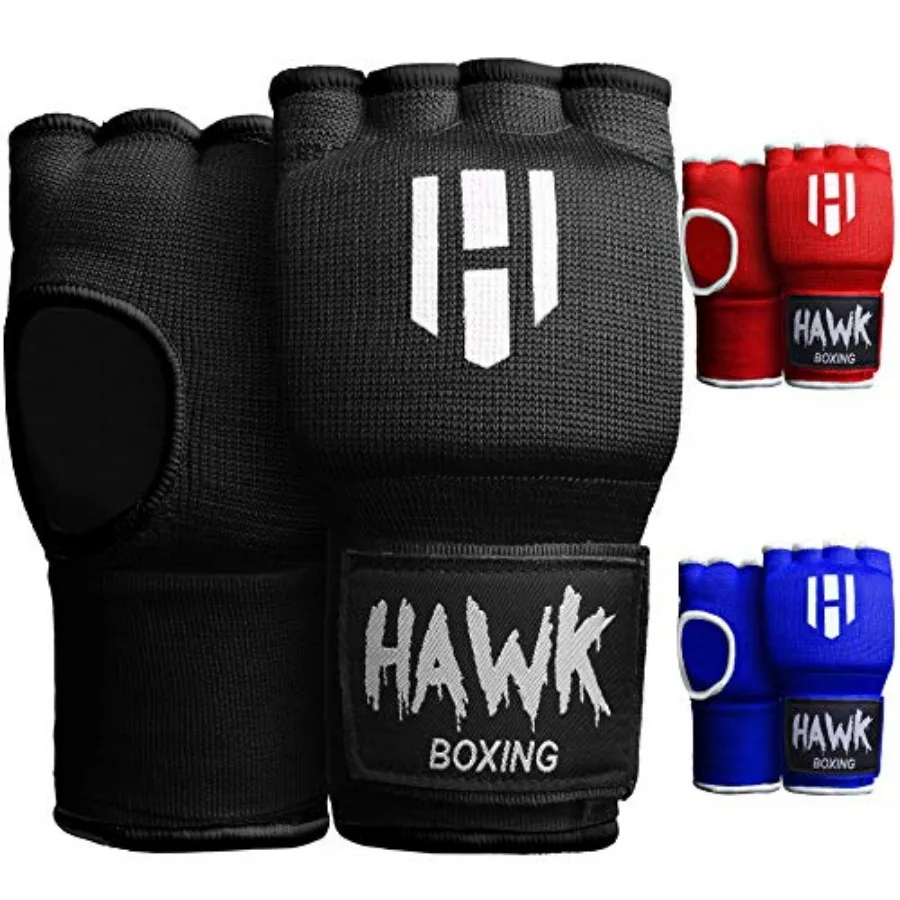 

Hawk Padded Inner Gloves Training Gel Elastic Hand Wraps for Boxing Gloves Quick Wraps Men and Women Kickboxing Muay Thai MMA B