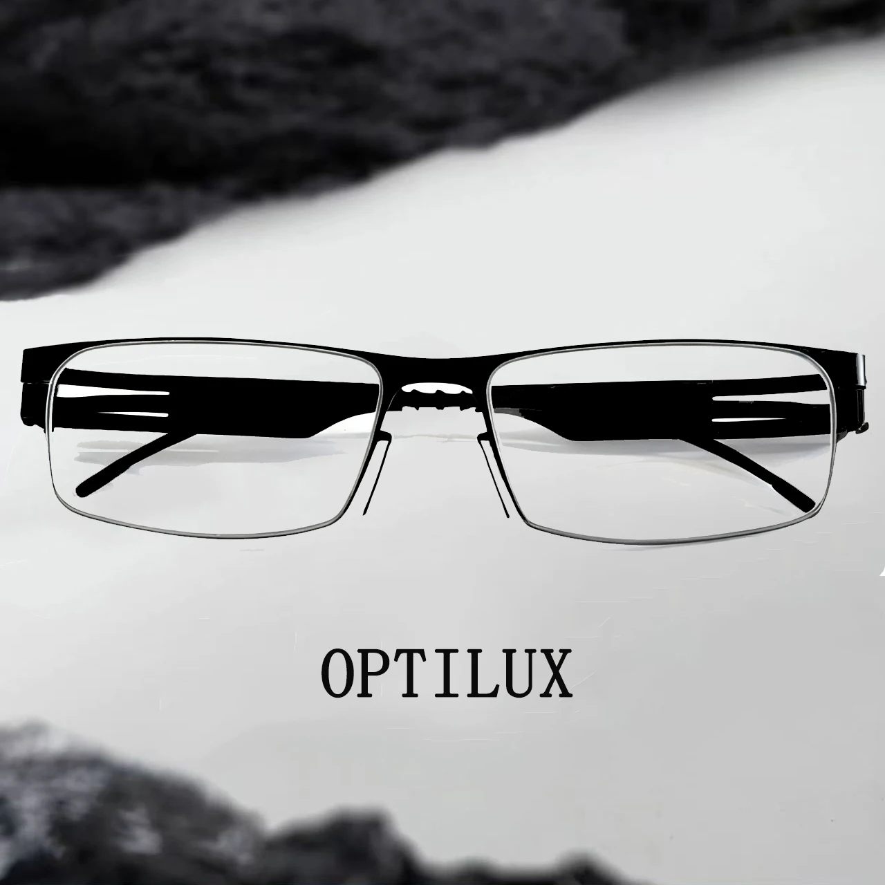 

German Brand Square Narrow Spectacle Men Business Office Versatile Eyeglass Frame Stainless Steel Metal Frames Women Fashion New